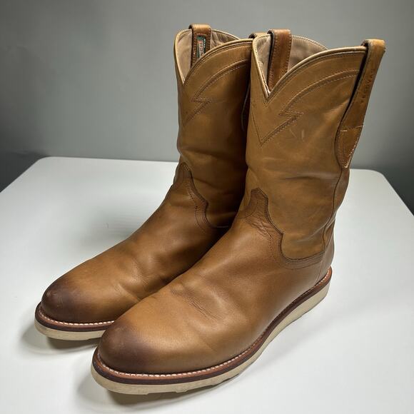 Tecovas Ranch Wear Boots Mens 11.5D Tan Leather Pull On Wedge Sole Western main image 13